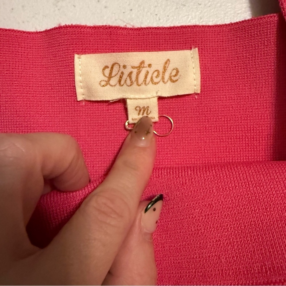 Listicle Pink Sleeveless Crop Bustier Tank Top - Picture 5 of 6